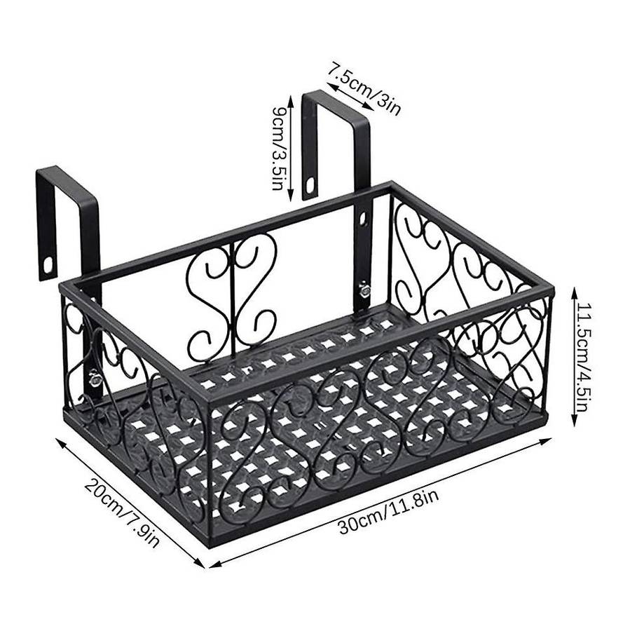 Hanging Railing Planter Iron Railing Basket Balcony Flower Pot Holder