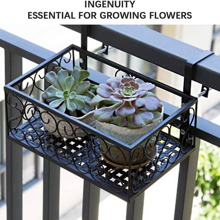 Hanging Railing Planter Iron Railing Basket Balcony Flower Pot Holder