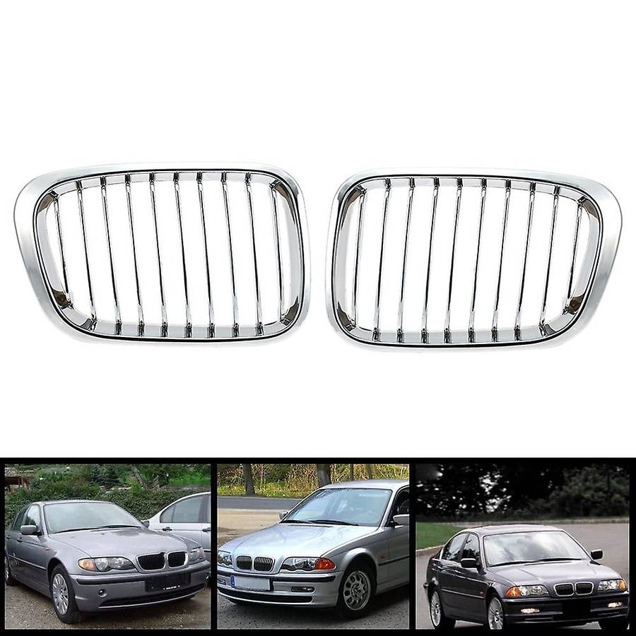 2x Chrome Front Hood Grill for Bmw 1998-2001 E46 320i 323i 325i 328i