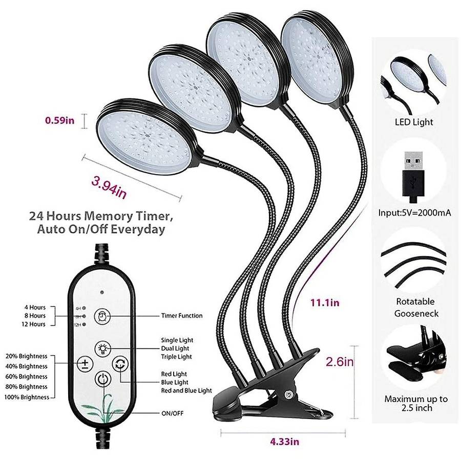 60w Grow Light for Indoor Plants with Auto On/off, Led Plant Lights