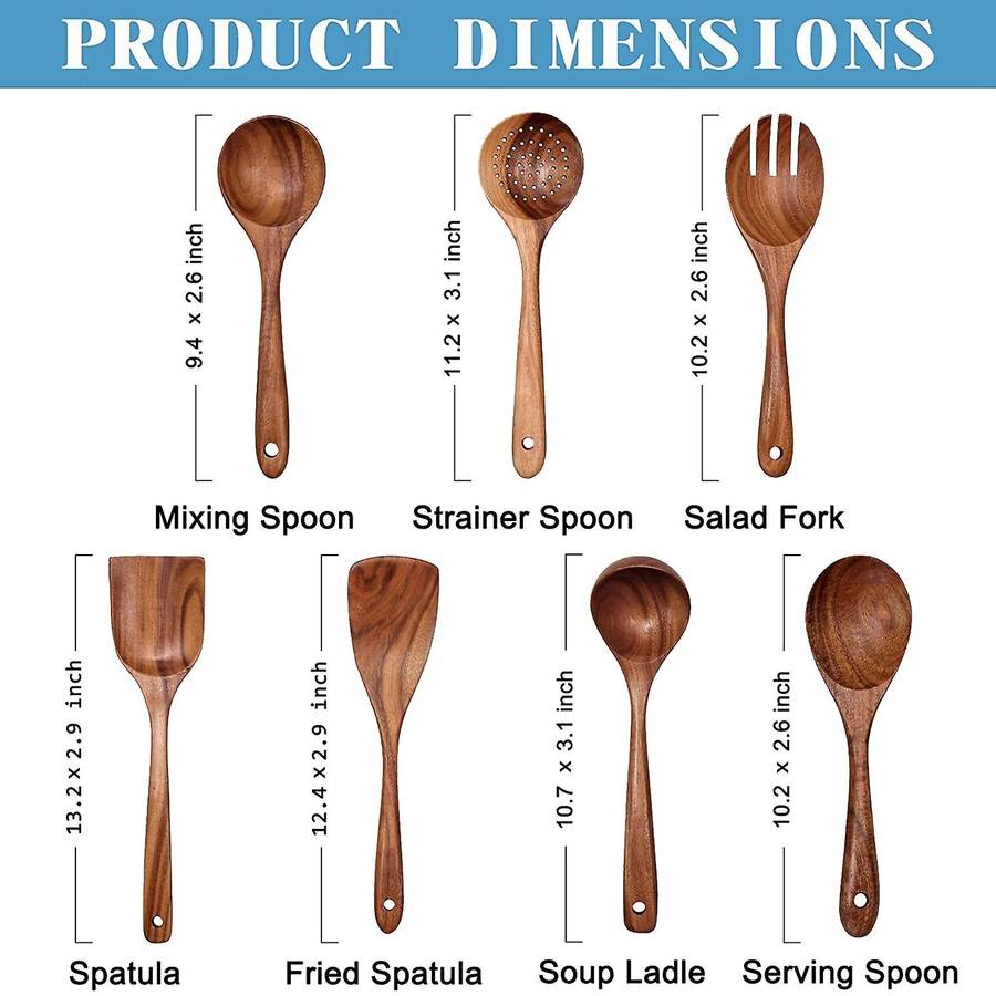 Wooden Non-stick Kitchen Pan Toolset 7 Pcs Set,kitchen Utensils