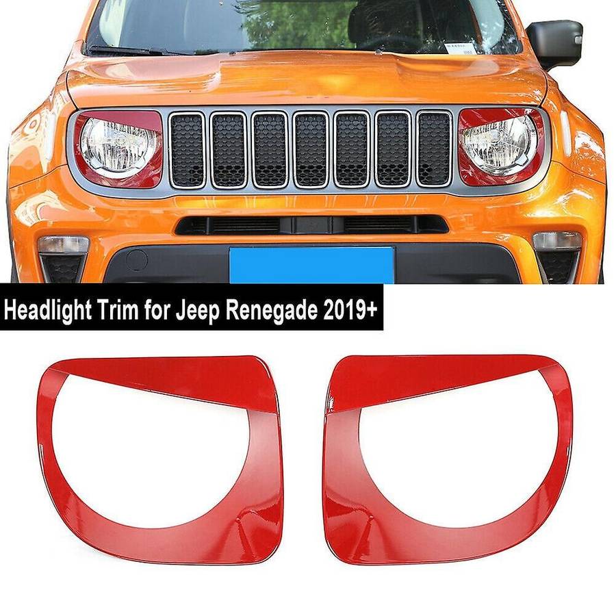 Red Front Headlight Lamp Angry Eyes Cover for Jeep Renegade 2019+