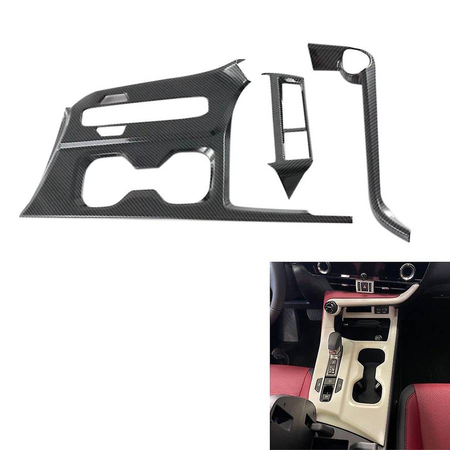 Car Carbon Fiber Center Console Gear Shift Panel Frame Cover Trim Car