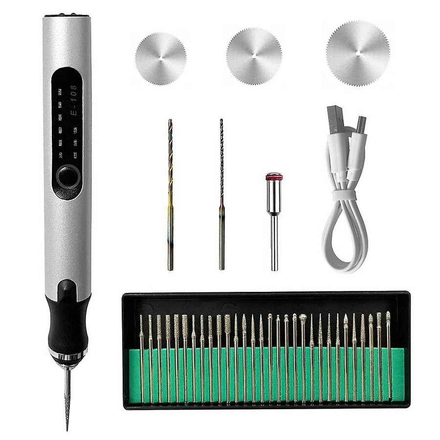 Portable Micro-engraving Pen, Professional Precision, Silver