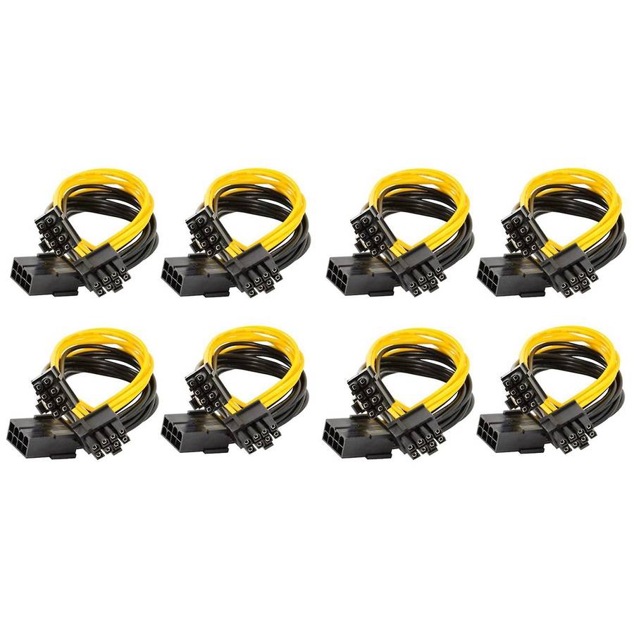 8pcs 8 Pin Pci-e to 2 Pci-e 8 (6+2) Pin Power Cable, Gpu Power Cable