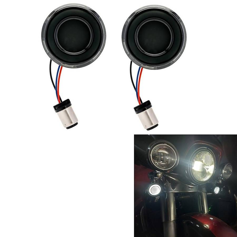1pair 1157 Bullet-style Smoked Led Turn Signal Light White+yellow
