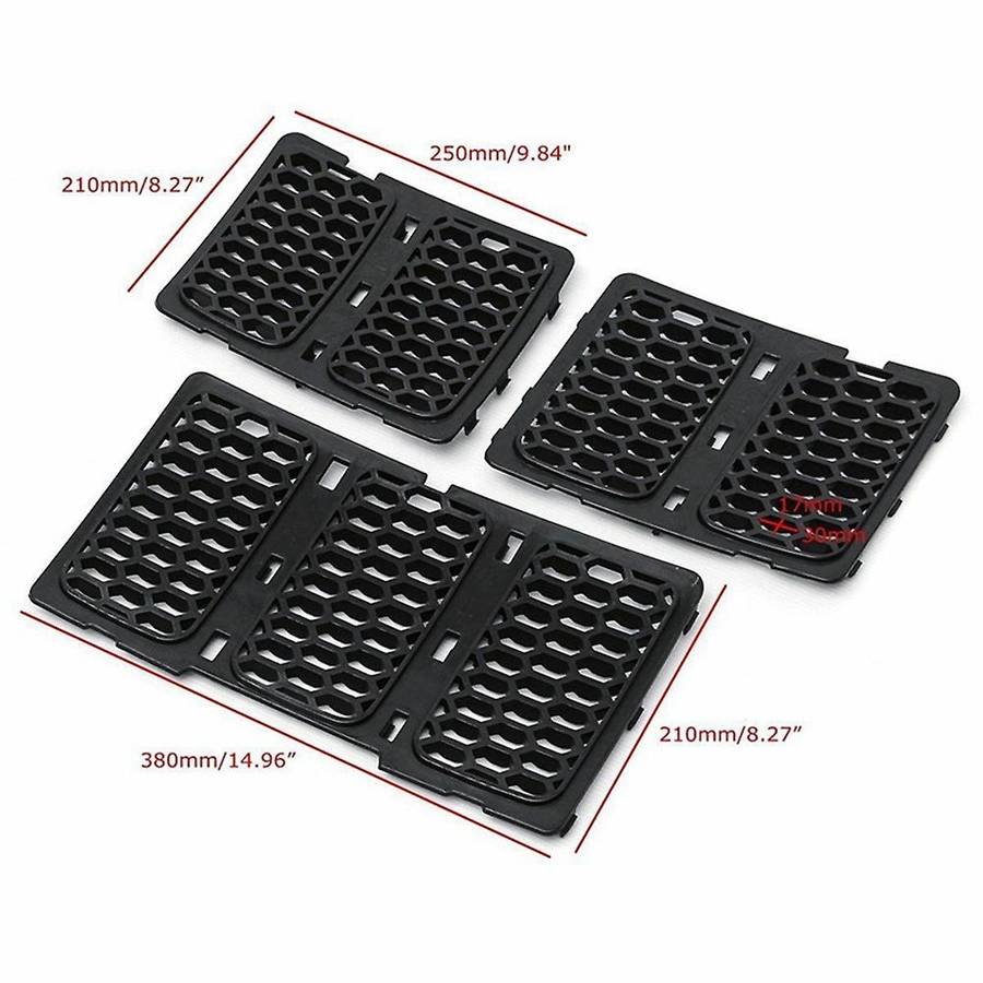 Car Middle Mesh Grille Front Grille Inserts Trim Mesh Kit Black