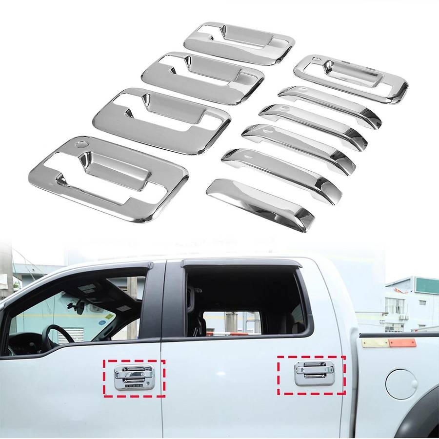 External Door Handle Covers for 2004-2019 Ford F-150 Silver