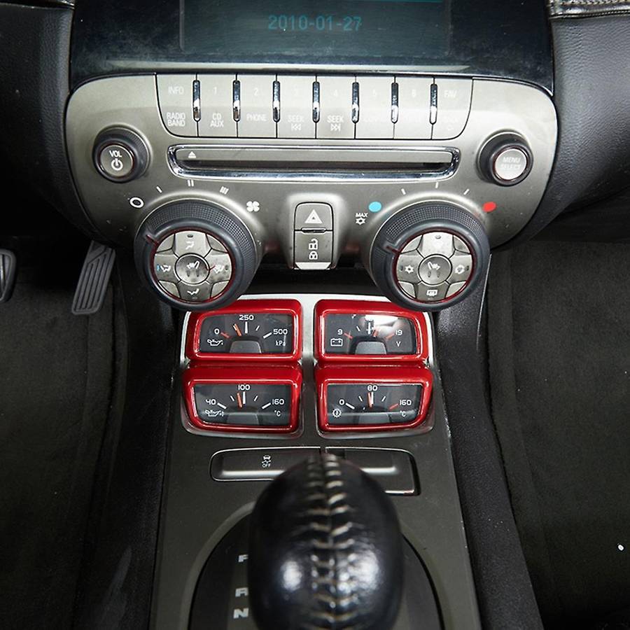 Car Dashboard Console Volt Meter Oil Temp Panel Cover Trim Red