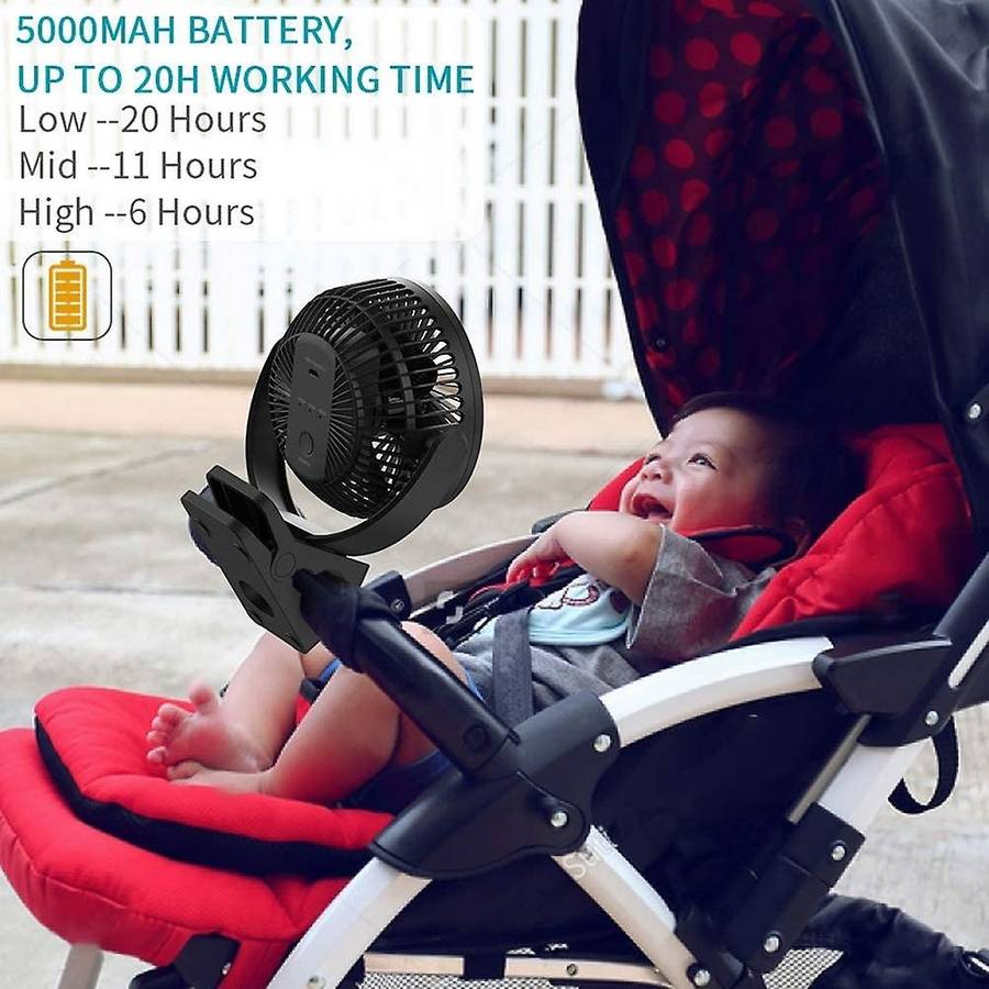 Opolar Usb Desk Fan 5000mah for Stroller Golf Cart Treadmill,quiet