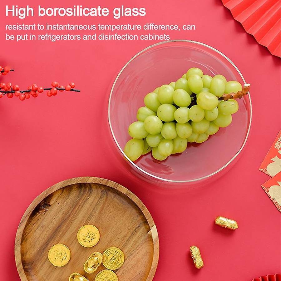 Creative Glass Nuts & Dry Storage Box with Wooden Lid for Kitchen,b