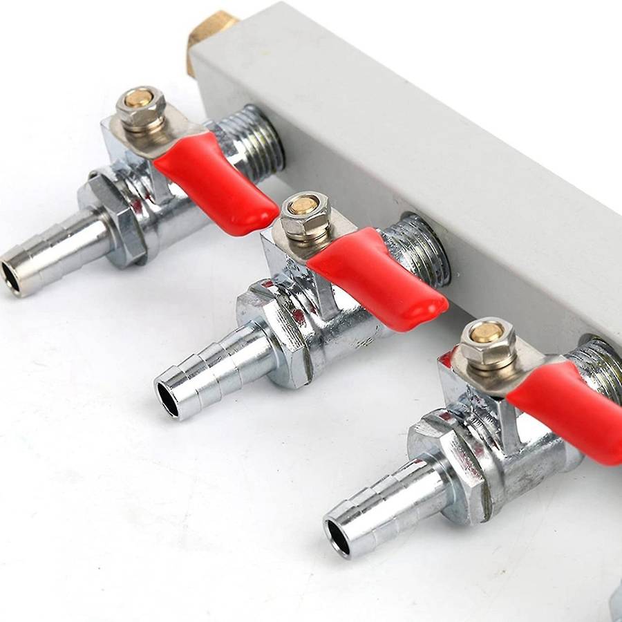 4-way Co2 Air Distribution Manifold Beer Barrel with Check Valve