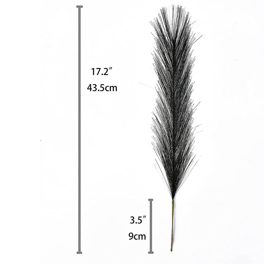 20 Pcs Artificial Small Silk Pampas Grass Bouquet for Wedding (black)