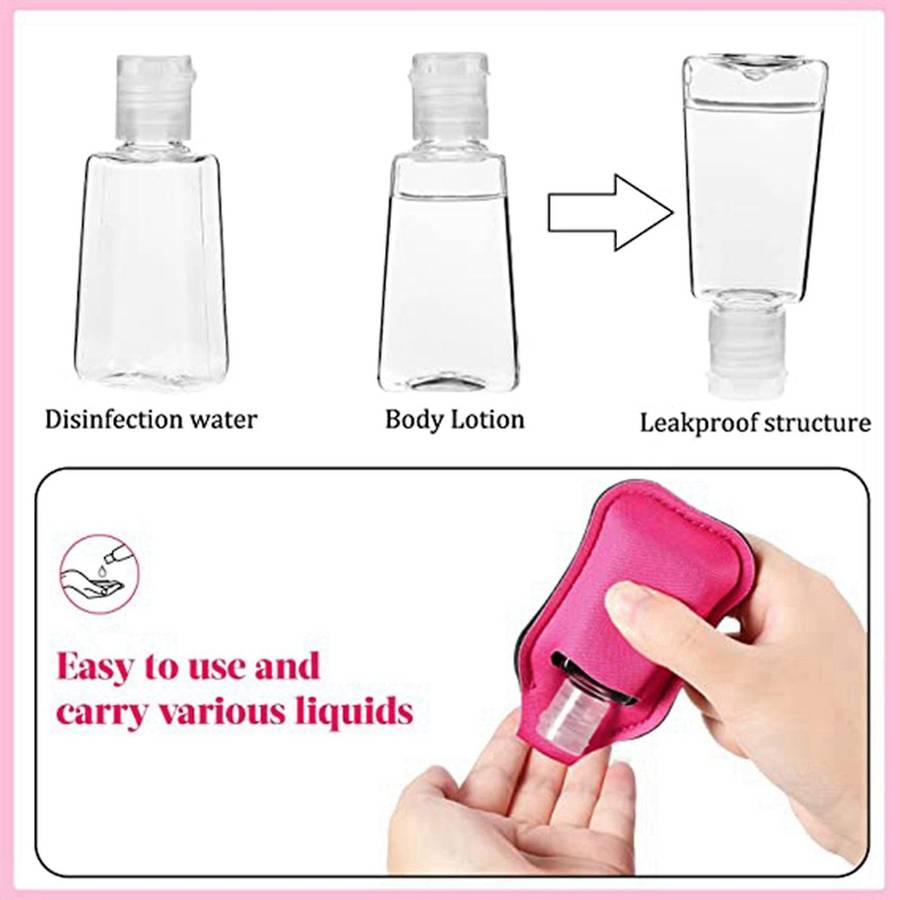 80 Pieces Travel Bottle Keychain Holder Chapstick Holder Set