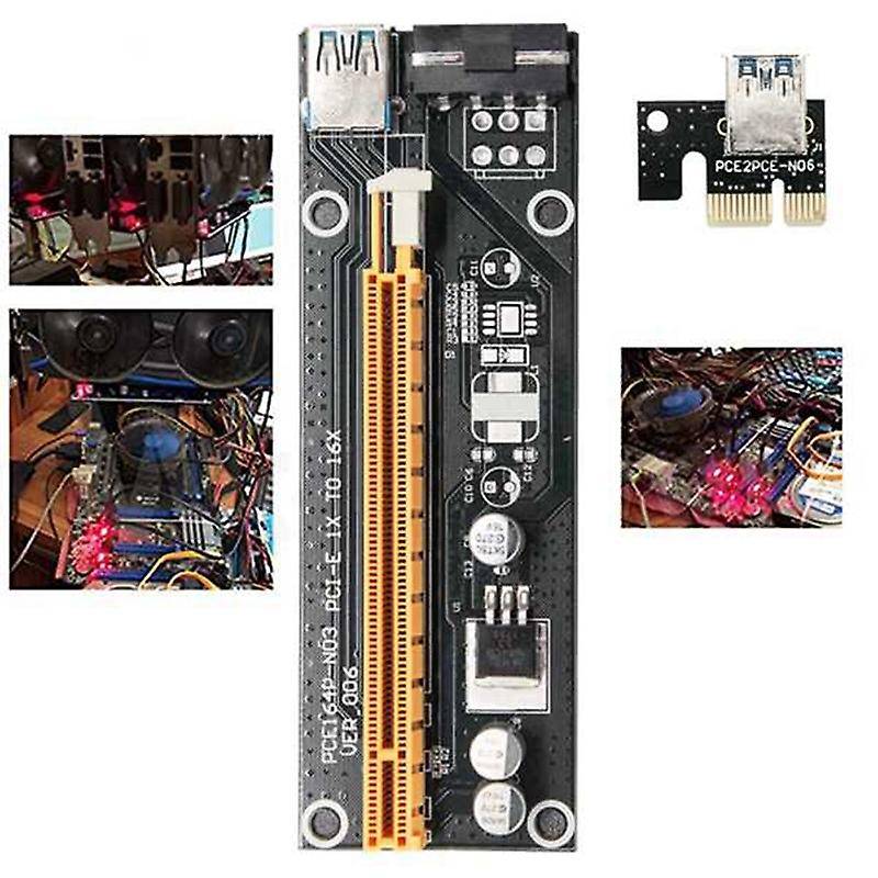 Pci-e Riser for Bitcoin Litecoin Eth Coin,6-pcs Pci-e Riser