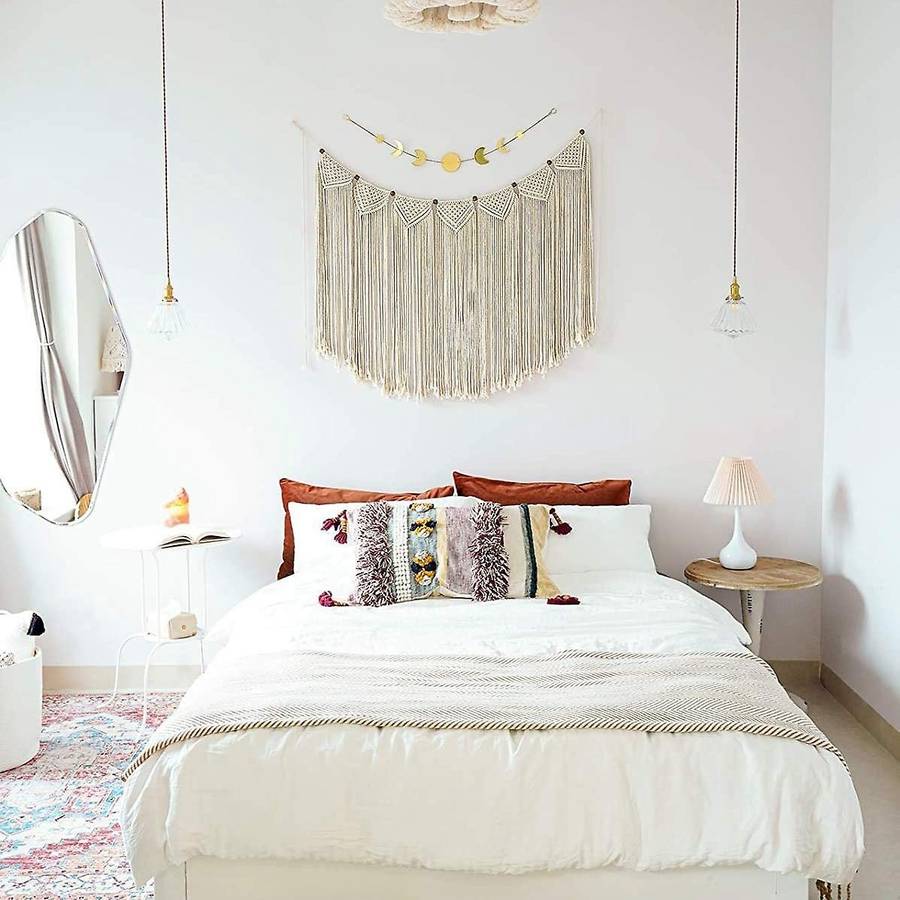 Macrame Handmade Woven Cotton Tapestry, Bohemian Wall Decor