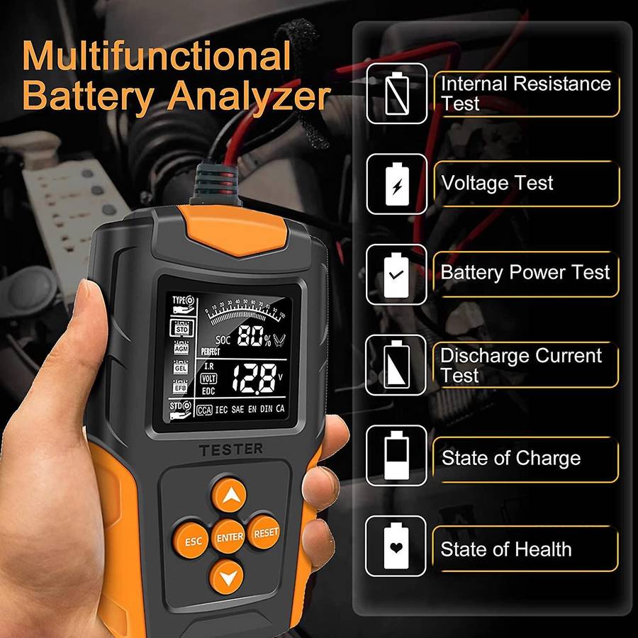 Battery Tester 12v 24v Automotive Cca Digital Auto Battery Analyzer
