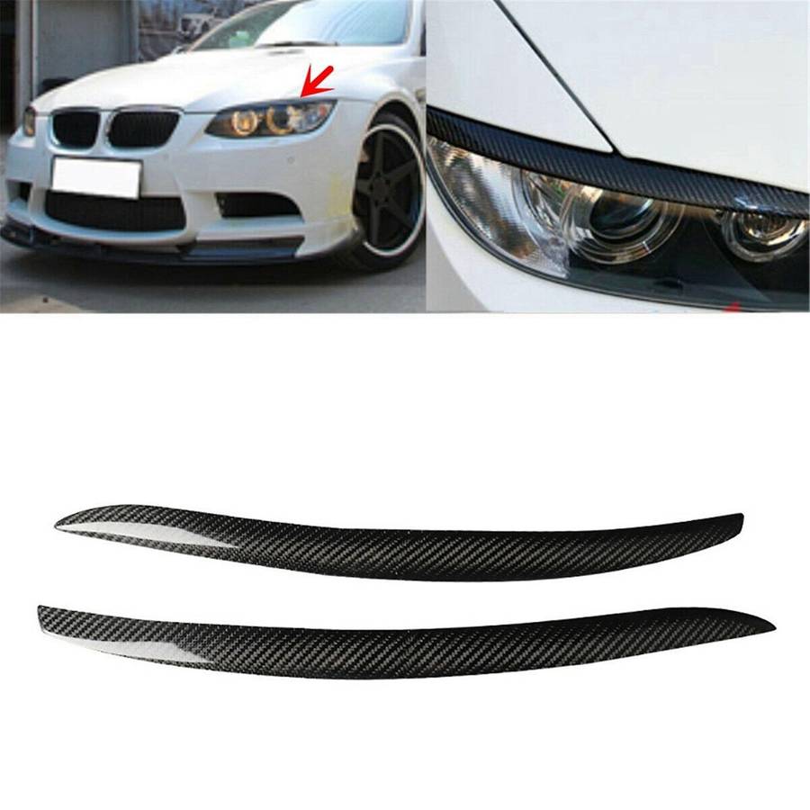 1 Pair Car Stickers Headlight Lid Eyebrow Eyelids For-bmw E92 E93