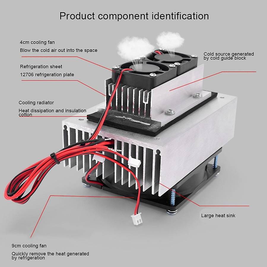 Diy Peltier Cooler Kit 12v Semiconductor Cooling System Module Kit
