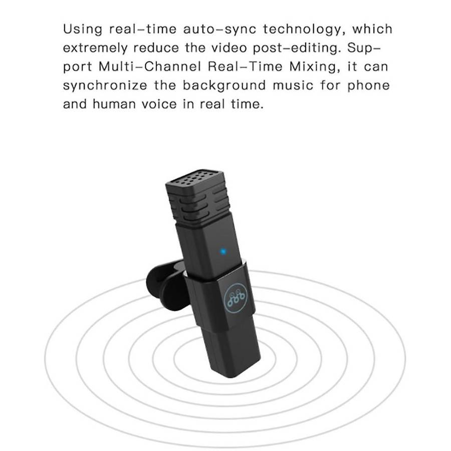 Wireless Lavalier Microphone for Video Recording/live,for Usb White