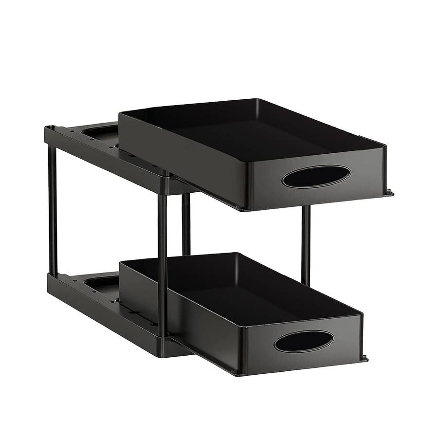 Under Cabinet Basket Organizer, 2 Tier Storage for Bathroom Kitchen