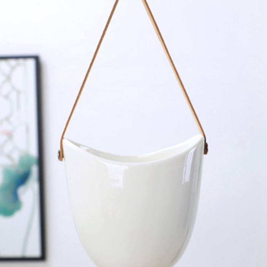 2pcs Wall Planters White Ceramic Set Large Indoor Outdoor Flower Pots