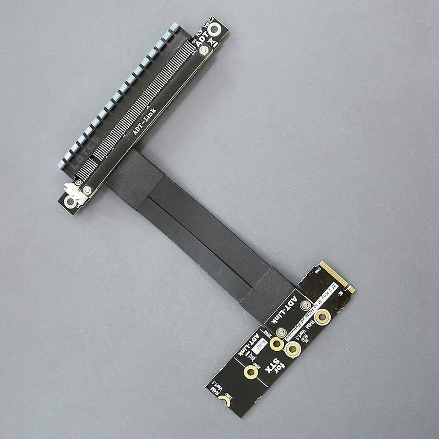 Pci-e Pci Express 16x to 4x Extension Ribbon Cable Adapter Cable