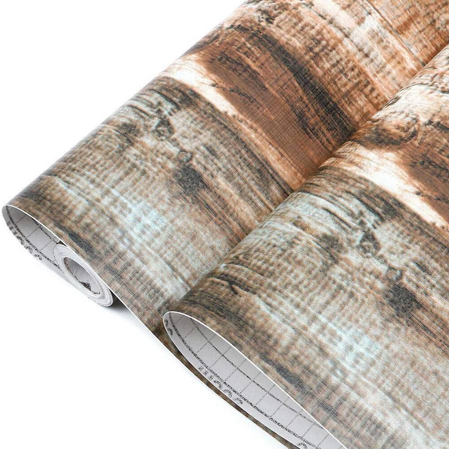 6m Vinyl 3d Rustic Wood Plank Self Adhesive Wallpaper Wall Stickers