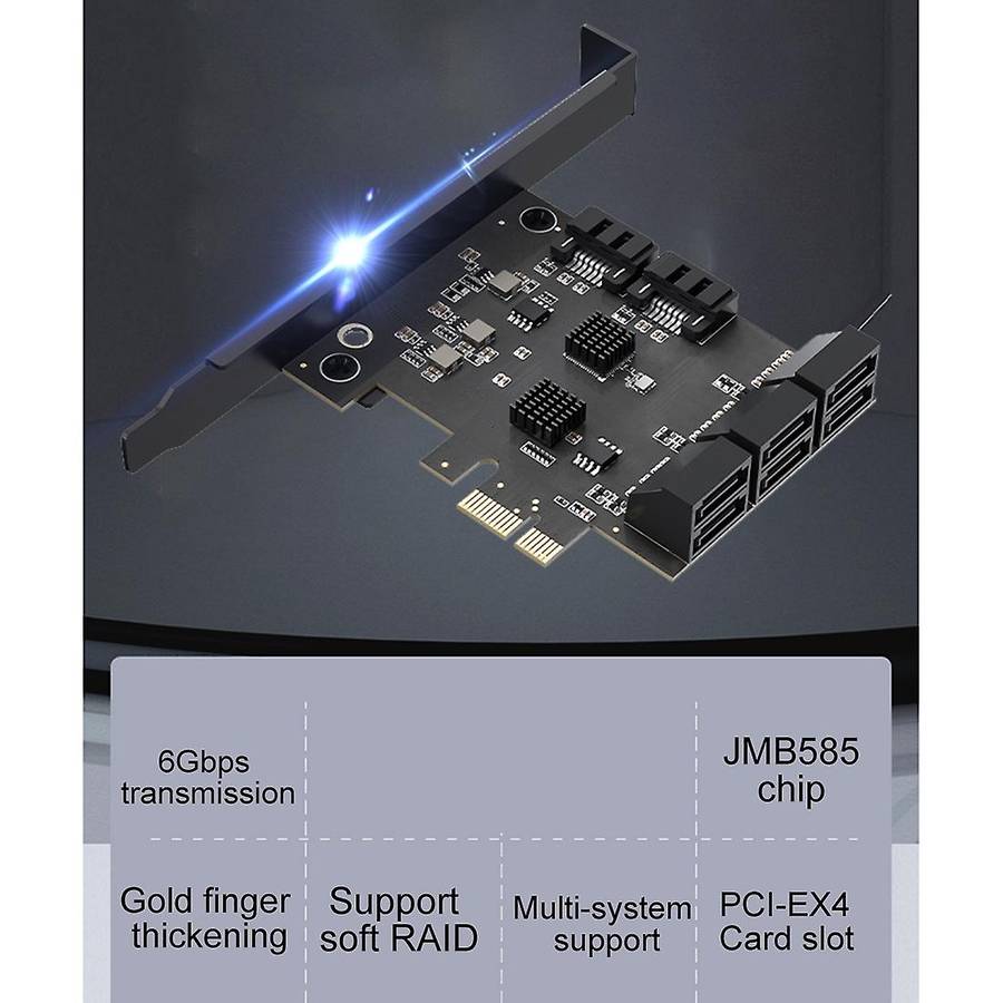 8 Ports Sata 6gbps to Pci Express Controller Card Board for Pc B
