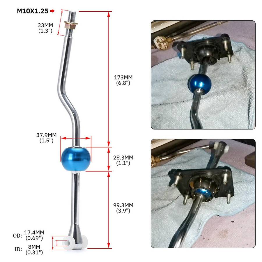 Short Throw Shifter M10x1.25 Conversion for Peugeot 206 1999-2000