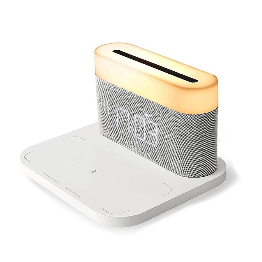 10w Qi Charging Alarm Clock Led Light Adjustable Touch Three Colors