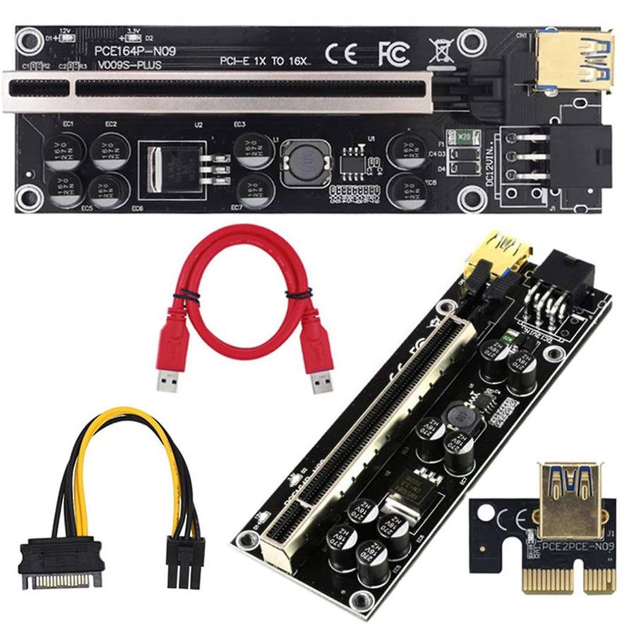 6pcs 009s Plus Riser Card Adapter Card 1x 16x Extender Usb 3.0 Cable
