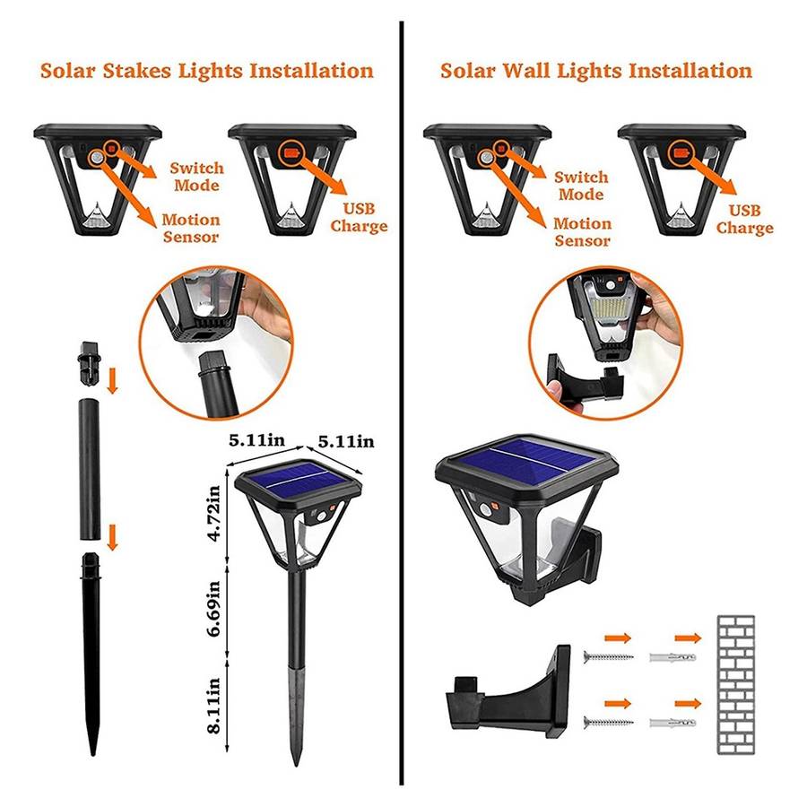 2 In 1 Solar Light 100 Leds Solar Motion Sensor Light