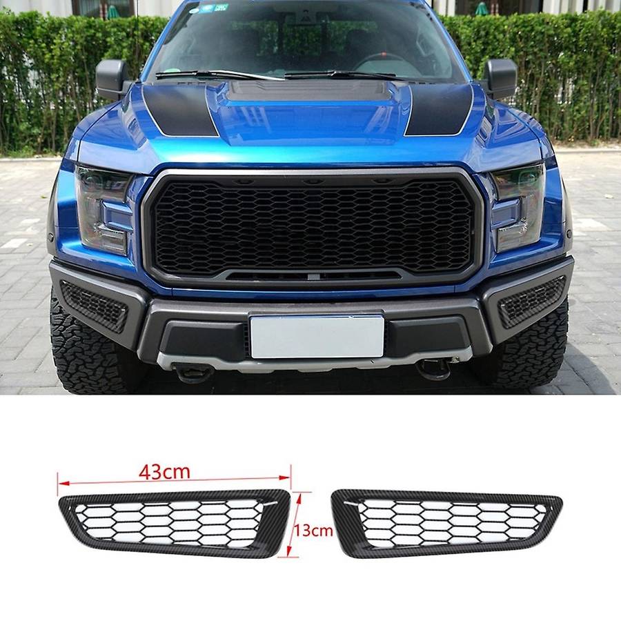 Front Bumper Decoration Cover Trim Sticker, Abs Carbon Fiber
