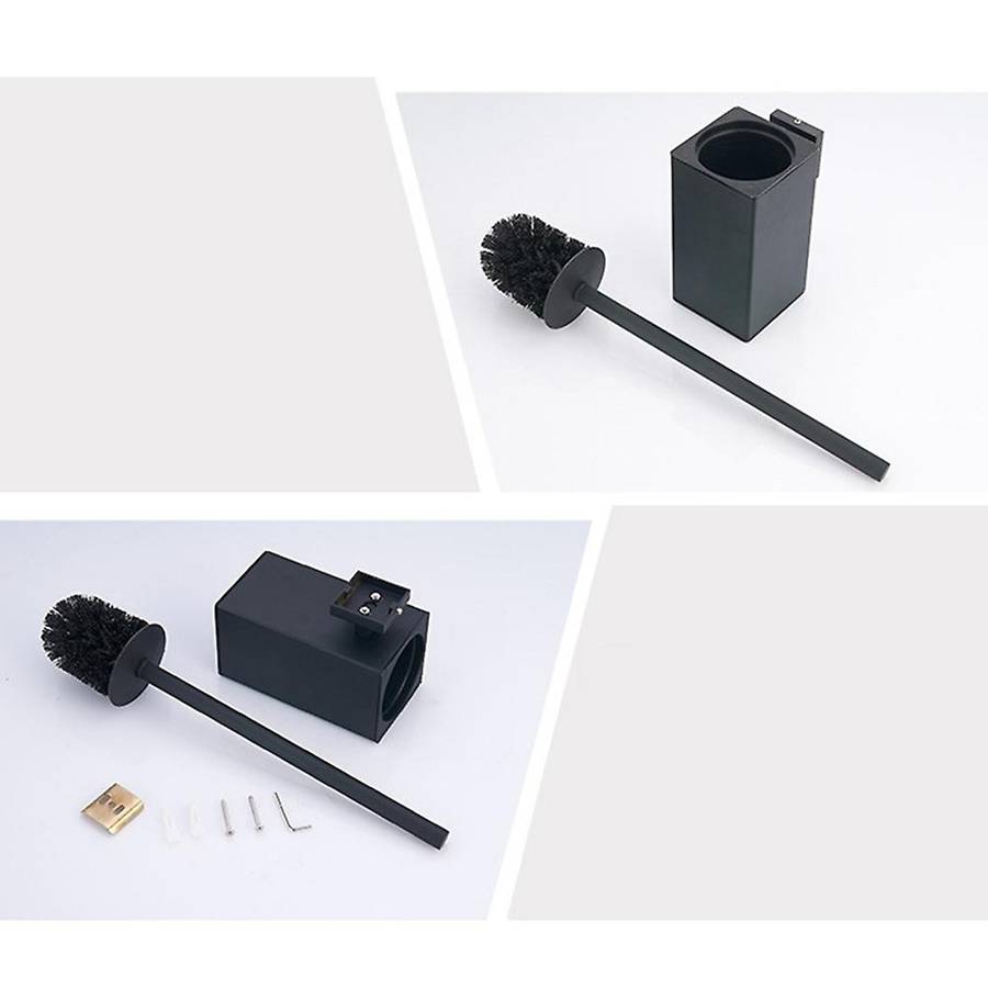 Stainless Steel Toilet Brush Black Bathroom Cleaning Brush Holder