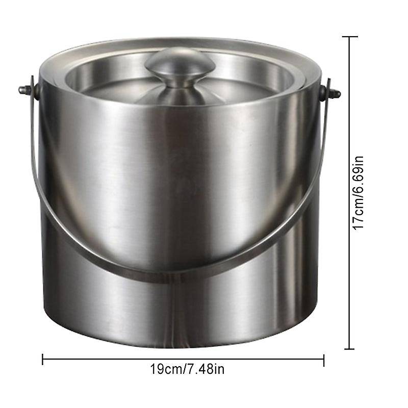 3l 2 Tier Stainless Steel Insulation Ice Bucket for Champagne Bar Ktv