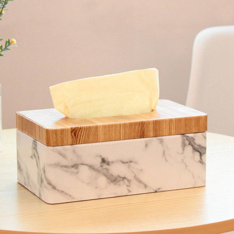 3x Pu Facial Grain Tissue Box Cover Holder Paper Dispenser Container