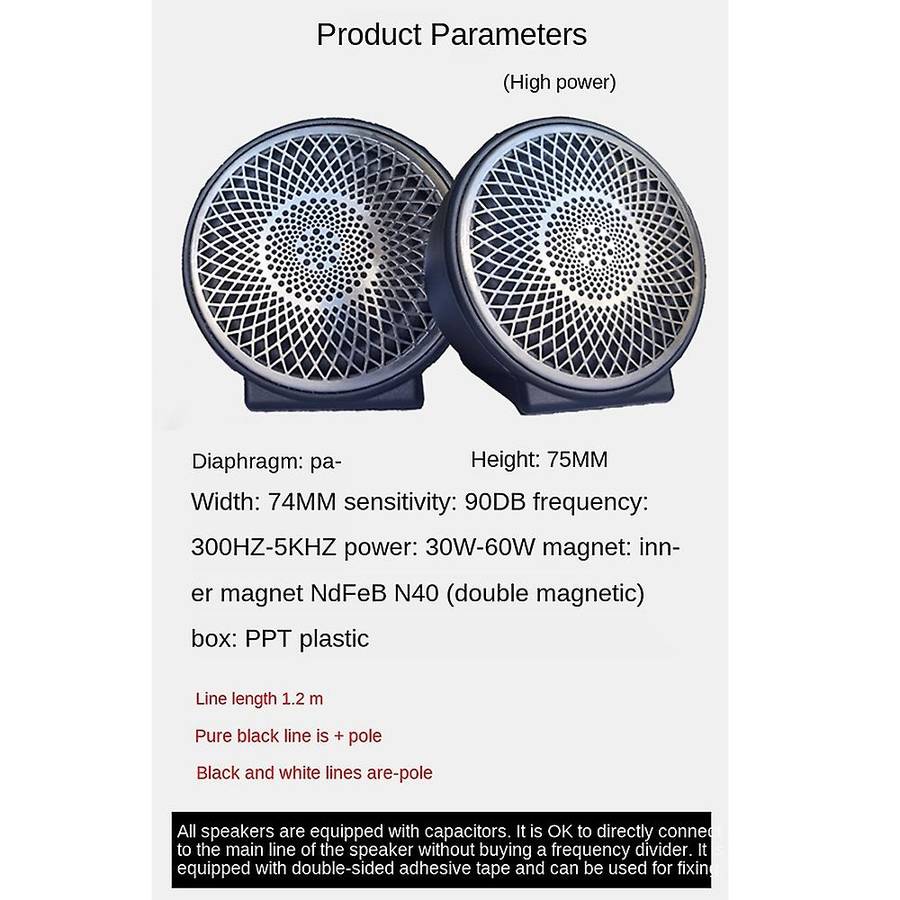 3-inch Car Mid-range Speaker, Central Control Center Speaker Set