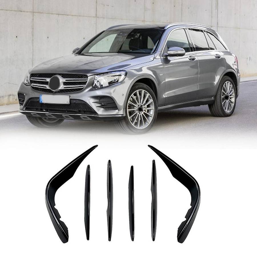 Front Bumper Spoiler Splitter Cover for Mercedes-benz Black