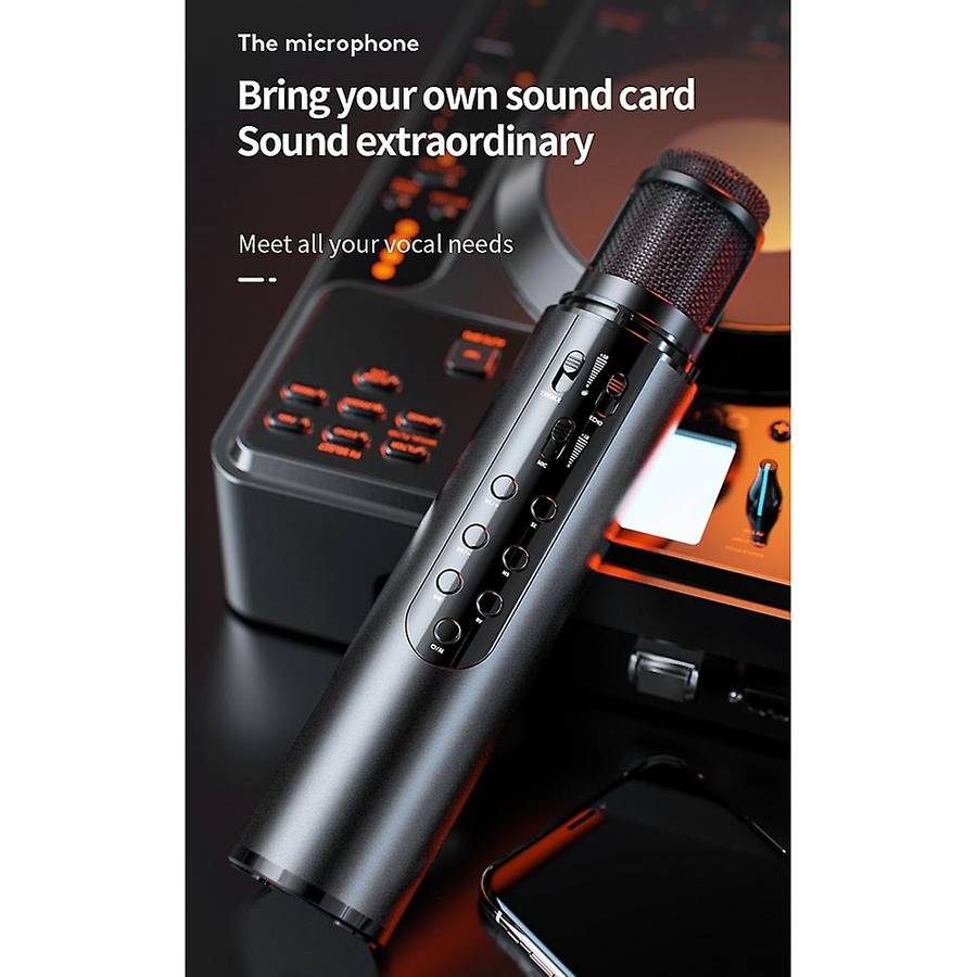 Bluetooth Karaoke Audio Integrated Live Handheld Home Mic K1 Red
