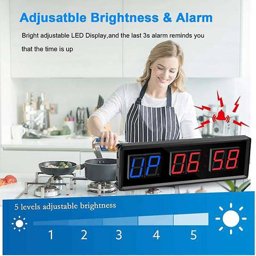 Gym Timer,led Interval Timer,digits Down/up Clock Stopwatch for Home