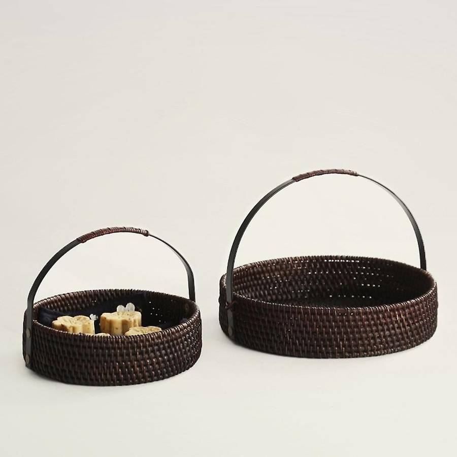 Chinese Style Natural Rattan Storage Box for Tea Set L