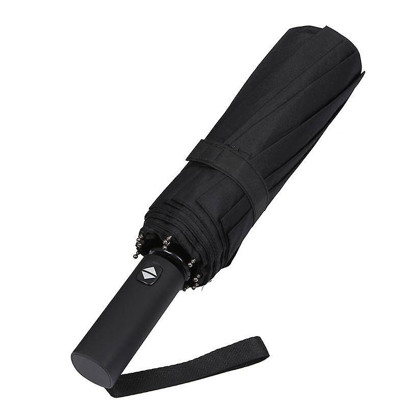3x 12 Ribs Windproof Travel Umbrella with Ptfe Canopy(black)