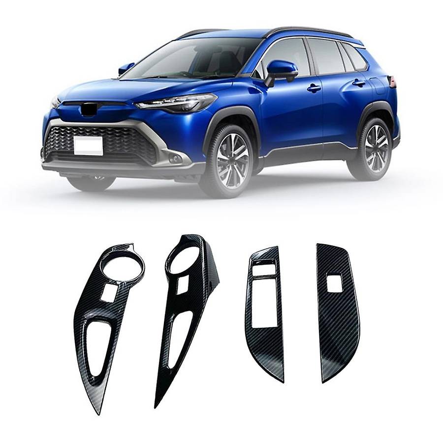 For Toyota Corolla Cross Car Window Lift Switch Cover Carbon Fiber