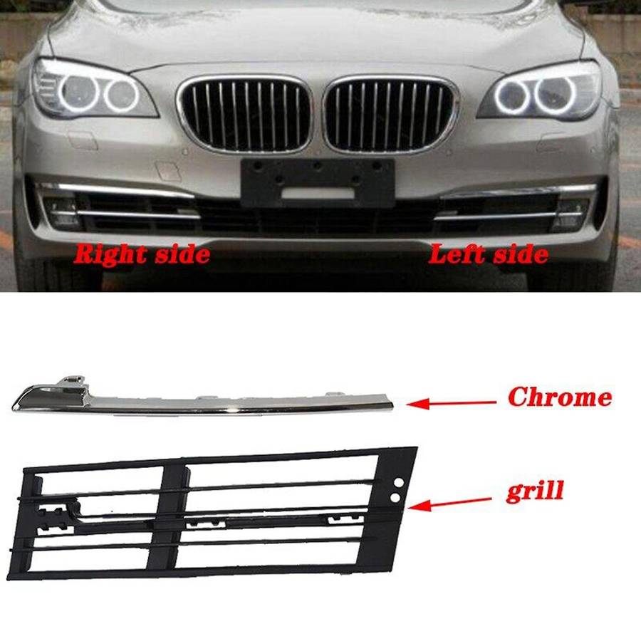 1 Pair Front Fog Lamp Grille Daytime Running For-bmw 7 Series F01 Lci