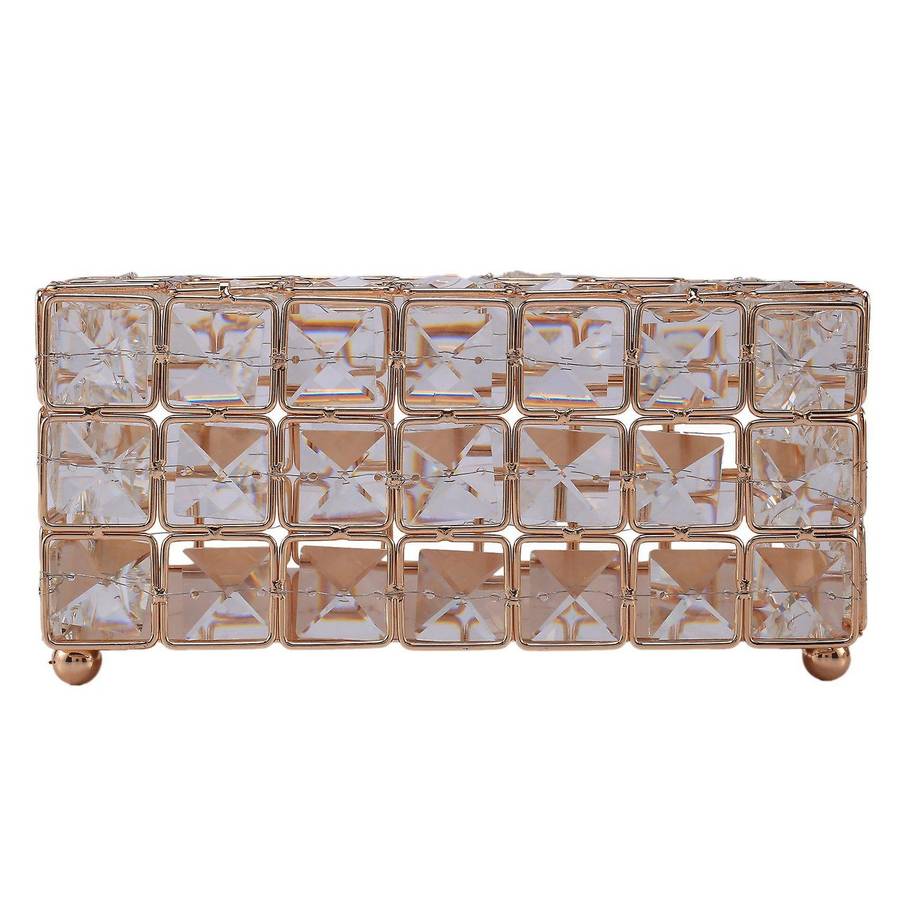 Style Metal Crystal Tissue Box Removable Tissue Tissue Napkin Holder