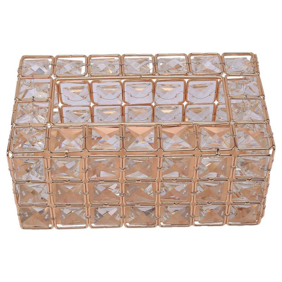 Style Metal Crystal Tissue Box Removable Tissue Tissue Napkin Holder