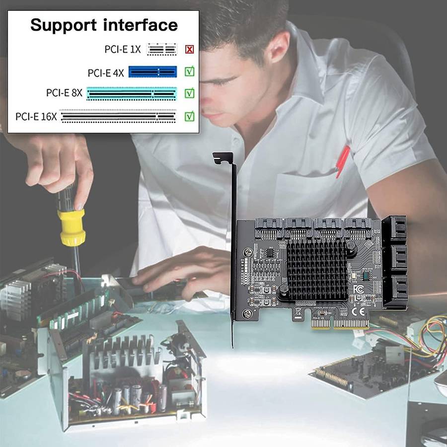 Pcie to Sata Expansion Card, Sata Pci Express Serial Adapter Card