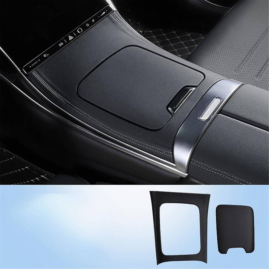 Car Interior Center Control Panel PU Pad Decorative Cover for GLC-Class X254 GLC300L 2023-2024,Blac