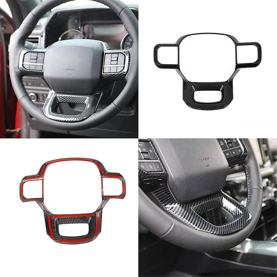 Car Interior Modification Steering Wheel Carbon Fiber Pattern Patch for 2021-2023 Steering Wheel De